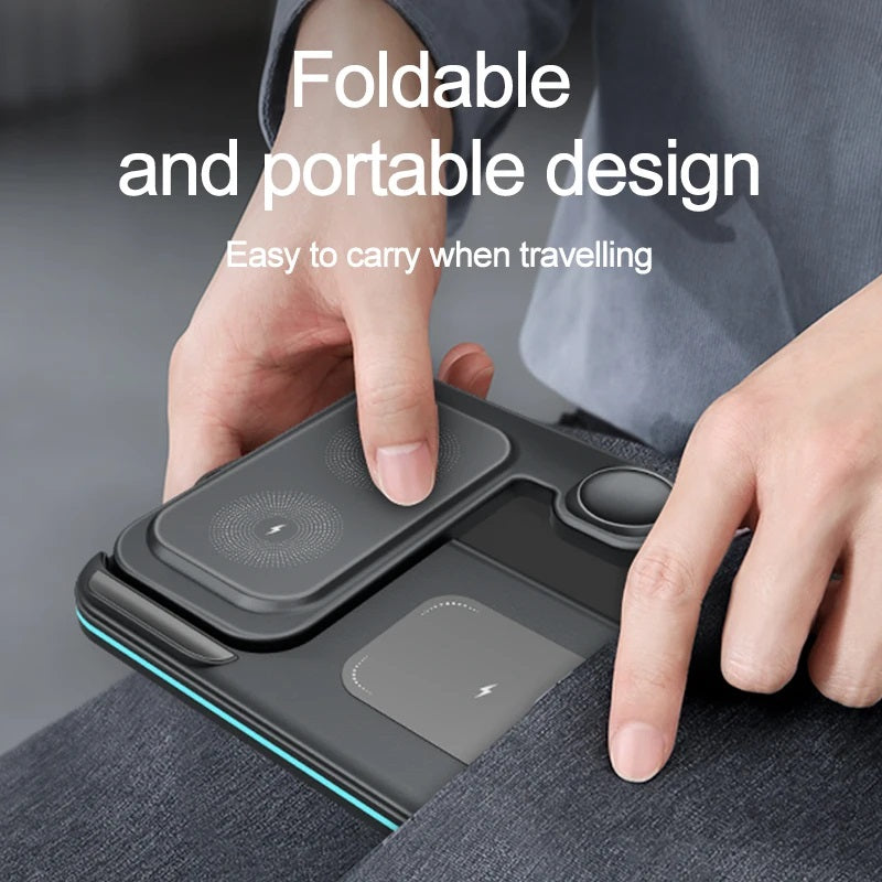 Aicheers 3 In 1 Wireless Foldable Fast Charging Station